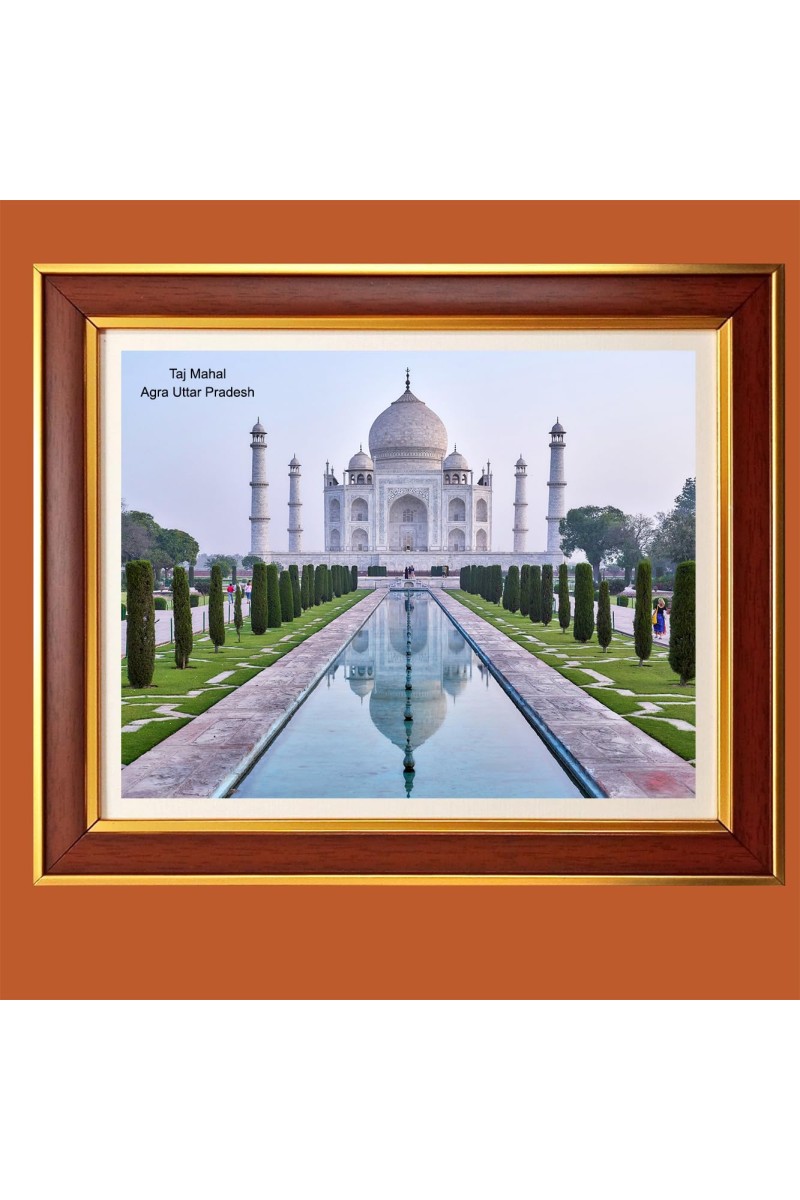 Taj Mahal, Agra, Uttar Pradesh Photo Frame, 10x14 Inches Stylish Framed Islamic wall art for Home & Office Decoration and gift for Muslims