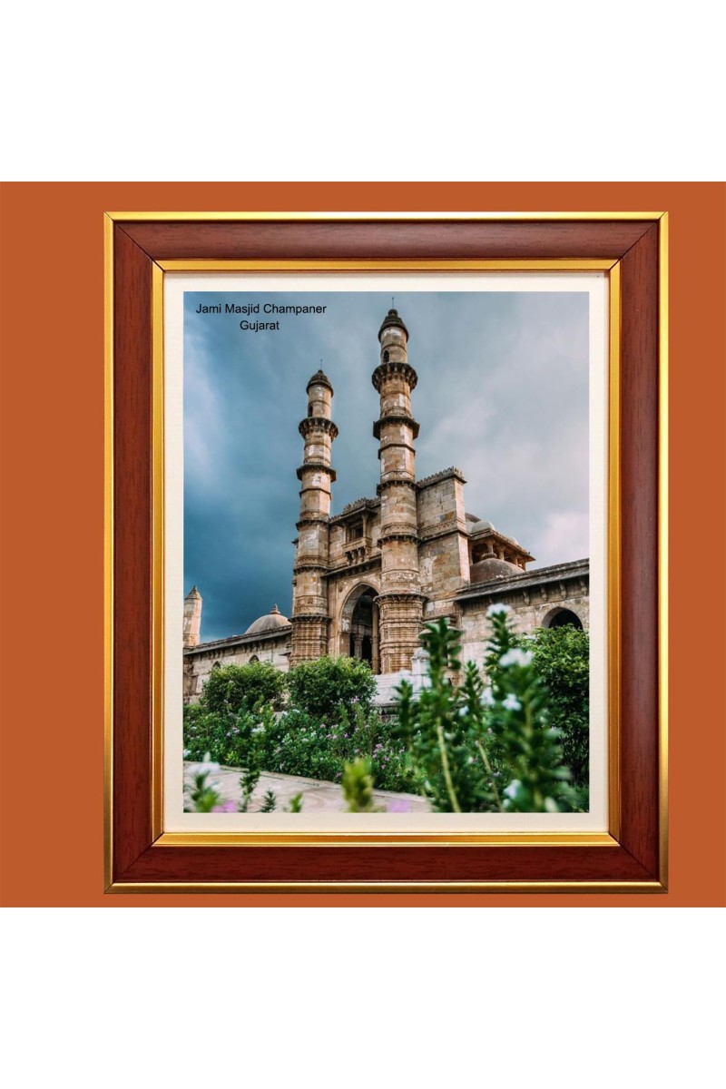 Jami Masjid, Champaner, Gujarat Photo Frame, 10x14 Inches Stylish Framed Islamic wall art for Home & Office Decoration and gift for Muslims