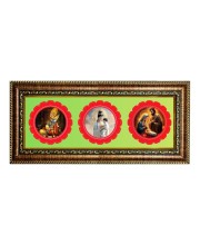 Lord Tirupati, Buddha, Jesus Photo Frame - 8x14 Inch Brown Wooden Frame | Hindu Gods Wall Decor For Home & Office