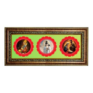Lord Tirupati, Buddha, Jesus Photo Frame - 8x14 Inch Brown Wooden Frame | Hindu Gods Wall Decor For Home & Office