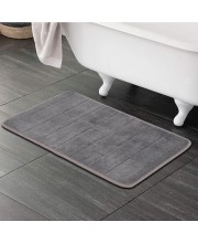 Home Beautiful Anti-Skid Grey Polyester Bath Mat