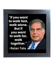 Hitech Sales Ratan Tata's Motivational Quotes Wall Frames, Inspirational Quotes Wall Framed Posters for Room, Office, Study Desk, Decor (Tabletop, Square – 10.10 x 10.10 inches Frame, Black)