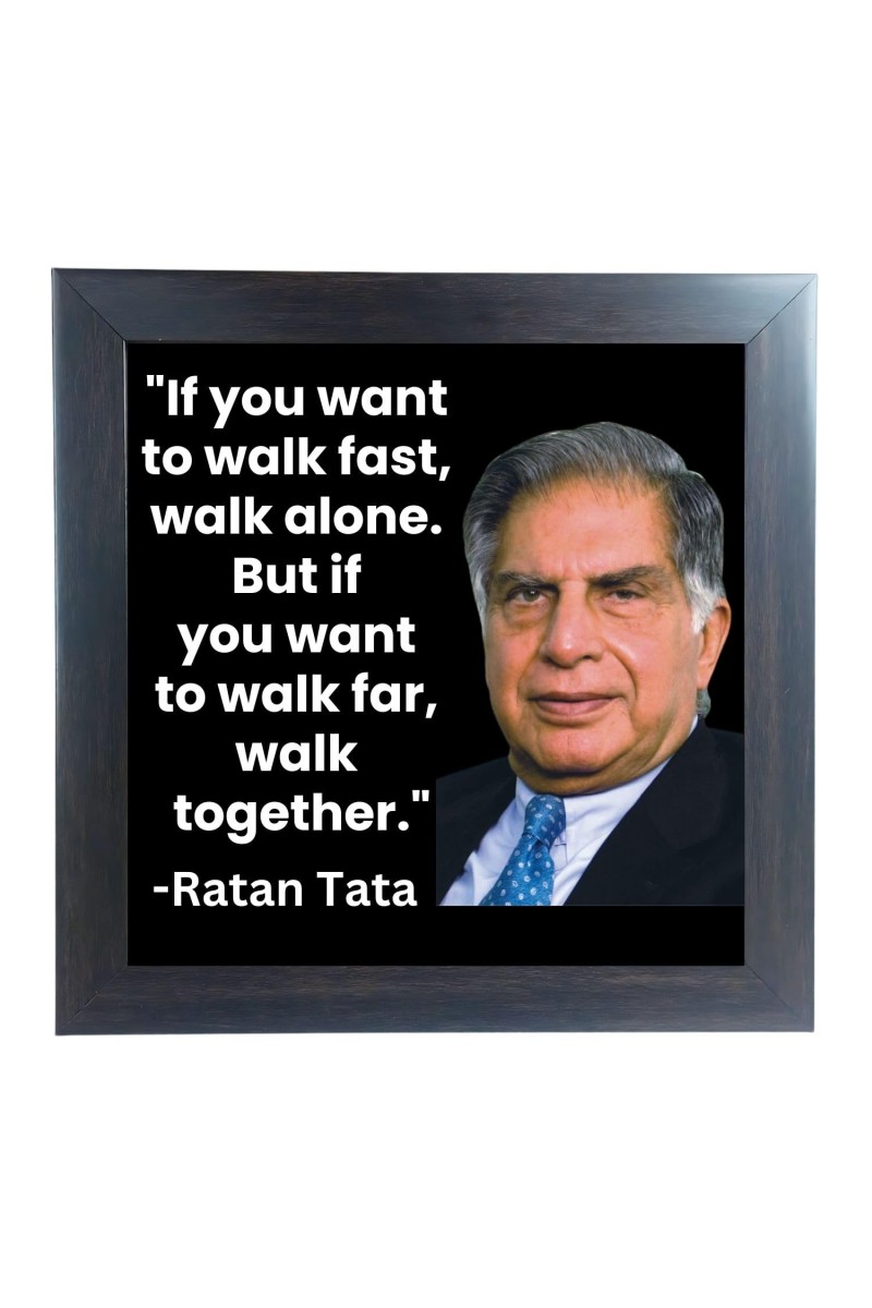 Hitech Sales Ratan Tata's Motivational Quotes Wall Frames, Inspirational Quotes Wall Framed Posters for Room, Office, Study Desk, Decor (Tabletop, Square – 10.10 x 10.10 inches Frame, Black)