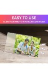 HiTechMart Acrylic Stand Holder for QR Code, Photos, Sign Display – Waterproof & Easy to Wipe, Clear Double-Sided Tabletop Frame for Office, Restaurant, Event,Home Use (4x6) (4)