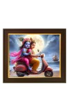 Hitech Sales Beautiful Radha Krishna Love Photo Frame For Home and Bedroom Wall Decoration Of Size: 10x12 With Frame And Acryliuc Glass.