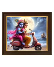 Hitech Sales Beautiful Radha Krishna Love Photo Frame For Home and Bedroom Wall Decoration Of Size: 10x12 With Frame And Acryliuc Glass.