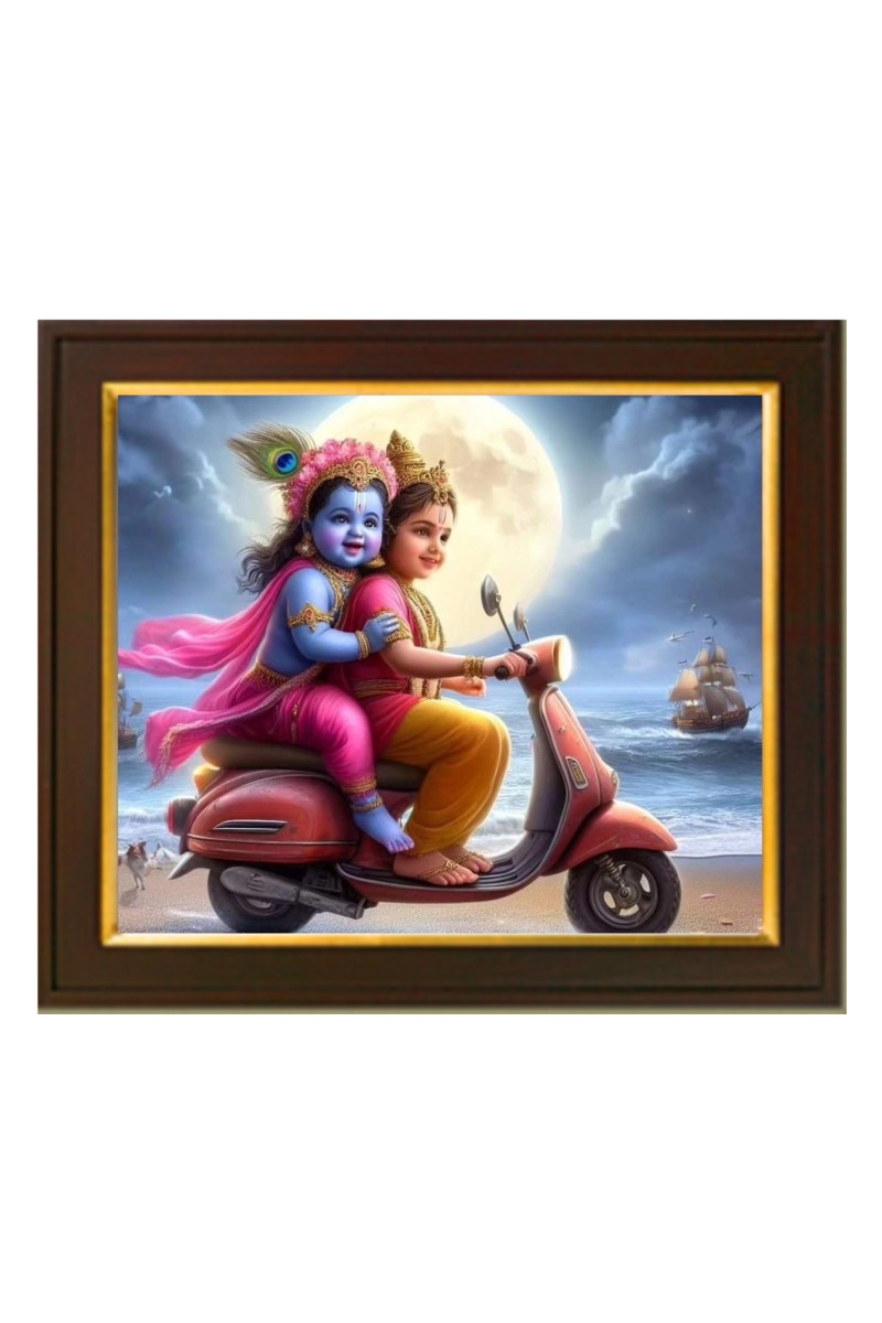 Hitech Sales Beautiful Radha Krishna Love Photo Frame For Home and Bedroom Wall Decoration Of Size: 10x12 With Frame And Acryliuc Glass.