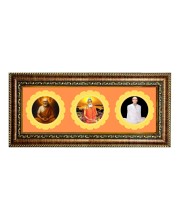 Lord Sai Baba, Lokenath, Guru Baba Photo Frame - 8x14 Inch Brown Wooden Frame | Hindu Gods Wall Decor For Home & Office