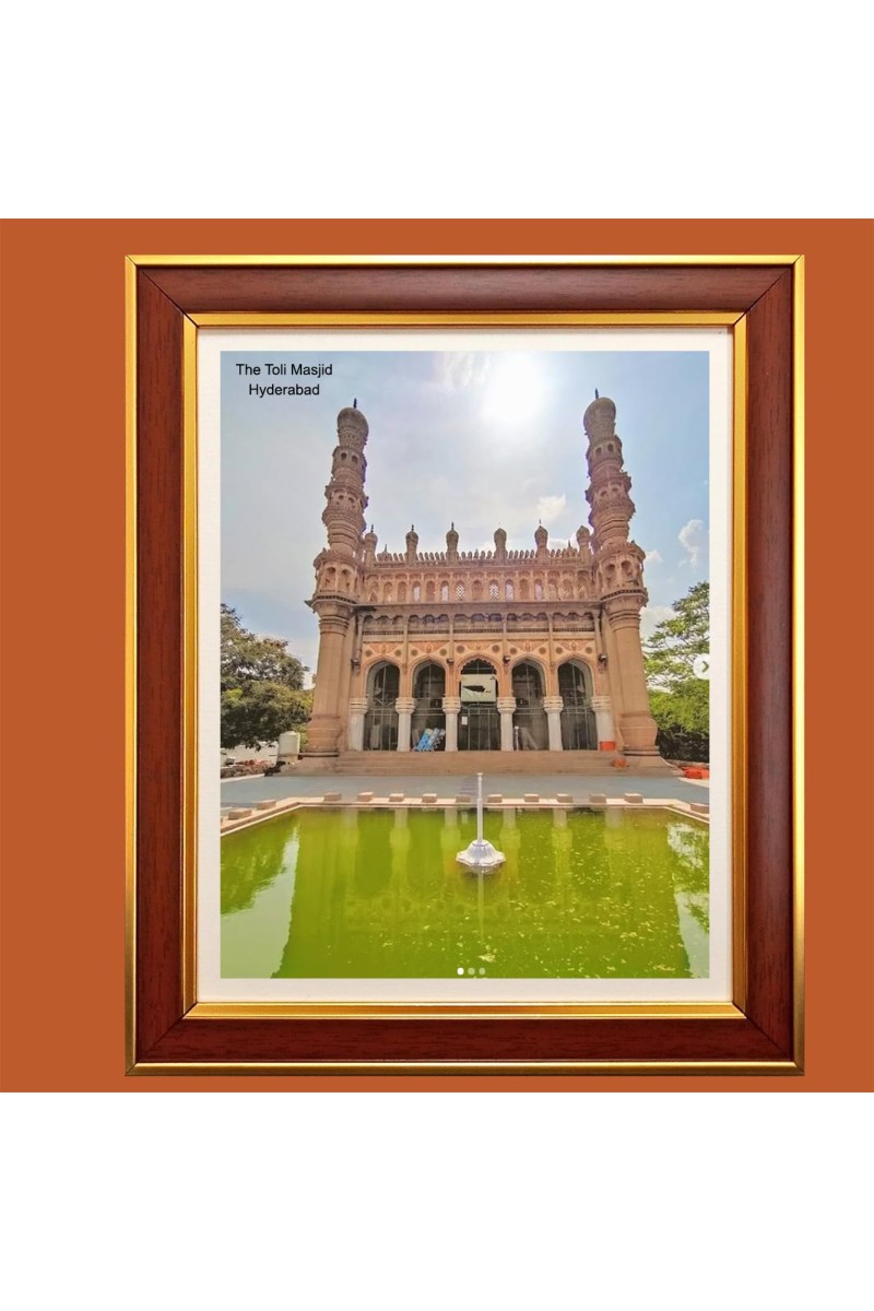 The Toli Masjid, also known as Damri Masjid, is a mosque in Hyderabad Photo Frame, 16x20 Inches Stylish Framed Islamic wall art for Home & Office Decoration and gift for Muslims