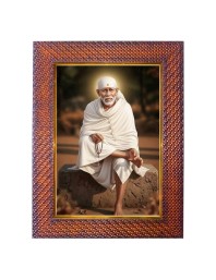 Master Neem Karoli Baba Photo Frame 21X25 Inch Religious Wall & Table Decor Frame | Master Neem Karoli Baba Spiritual Photo Frame For Home, Temple & Office (F18289X21X25)