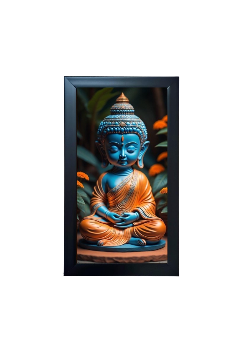 Hitech Sales Lord Buddha Wall Frame a Spiritual wall art, Infuse Serenity into Your Space with our Photo Frame for Home, Office Decoration (39.5 x 24.3 cm)