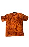 Men's Batik Print Cotton Shirt | Handmade Traditional Tie-Dye Casual Wear | Mandarin Collar Half Sleeve Ethnic Shirt for Summer, Festive & Daily Use Deep Orange