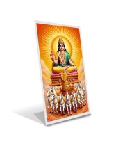 Car Desk/Table Top Surya Dev Acrylic L-Style Photo Stand - 2.5x3.5 Inches, Compact And Stylish Spiritual Display (F6738)