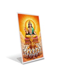 Car Desk/Table Top Surya Dev Acrylic L-Style Photo Stand - 5x7 Inches, Compact And Stylish Spiritual Display (F6738)