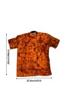Men's Batik Print Cotton Shirt | Handmade Traditional Tie-Dye Casual Wear | Mandarin Collar Half Sleeve Ethnic Shirt for Summer, Festive & Daily Use Deep Orange