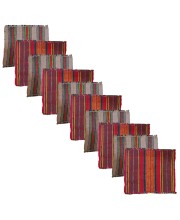 Hitech Sales Handmade Cotton Jute Aasan Mat for Pooja – Traditional Indian Prayer Mats with Multicolor Stripes – Recycled Fabric Woven Floor Mats for Meditation, Temple, or Home Use (10)