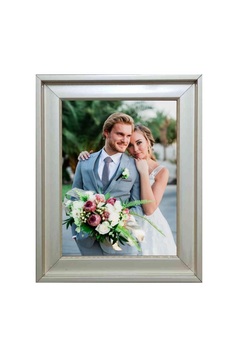 HiTechMart Modern Grey 8 x 10 inch Picture Frame Polystyrene Photo Frame with Glass Front, Vertical Display Ideal for Office, Home, or Gifting