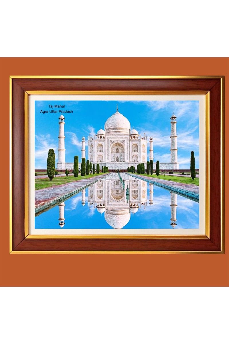 Taj Mahal, Agra, Uttar Pradesh Photo Frame, 10x14 Inches Stylish Framed Islamic wall art for Home & Office Decoration and gift for Muslims