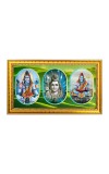 Lord Shiva Ji Photo Frame - 8x14 Inch Brown Wooden Frame | Hindu Gods Wall Decor For Home & Office
