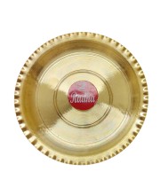 Small Brass Puja Thali/Bhog Thali for Mandir with Beautiful Design for Home & Temple Decoration & Gifting (11 cm)