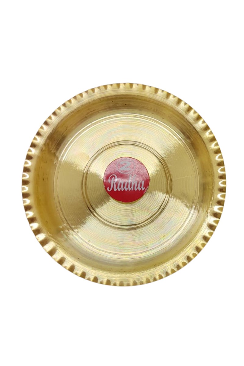 Small Brass Puja Thali/Bhog Thali for Mandir with Beautiful Design for Home & Temple Decoration & Gifting (11 cm)