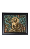 Hitech Sales Gautam Buddha Photo Frame for Pooja Room, Temple Decor, Home Decoration and Gift (Wall and Tabletop, Rectangular, Printed Photo, 12 x 14 inches Frame, Brown)