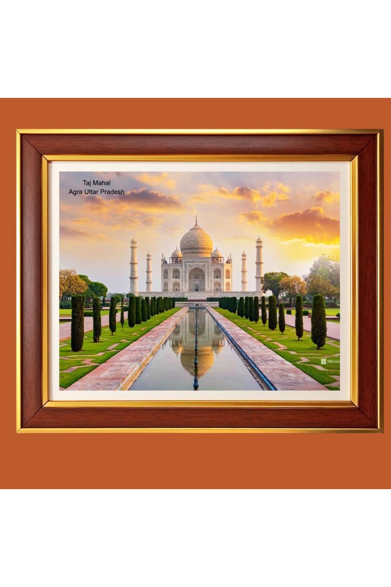 Taj Mahal, Agra, Uttar Pradesh Photo Frame, 10x14 Inches Stylish Framed Islamic wall art for Home & Office Decoration and gift for Muslims