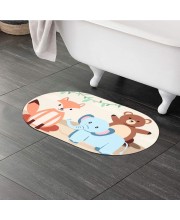 Home Beautiful Anti-Skid Beige Polyester Bath Mat