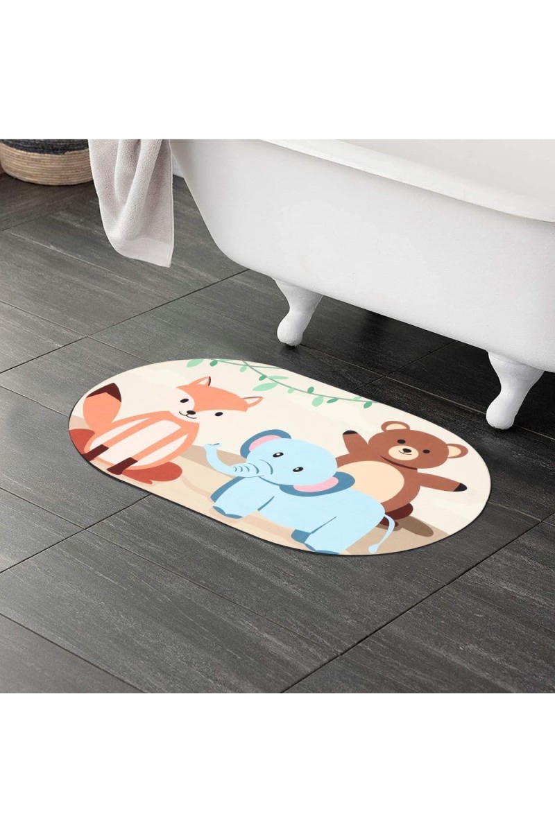 Home Beautiful Anti-Skid Beige Polyester Bath Mat