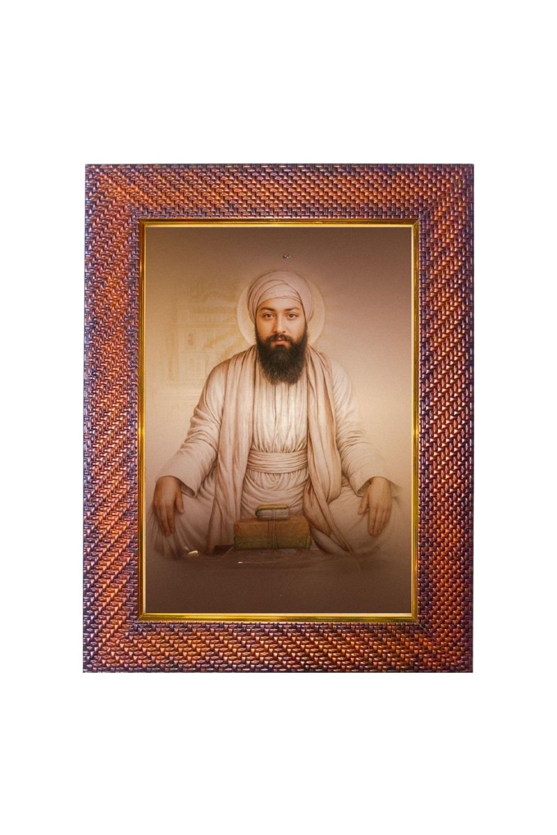 Guru Nanak Ji Photo Frame 17X21 Inch Religious Wall & Table Decor Frame | Guru Nanak Ji Spiritual Photo Frame For Home, Temple & Office | Decorative Hindu God & Goddess Frame (Pack Of 1) (F18254)