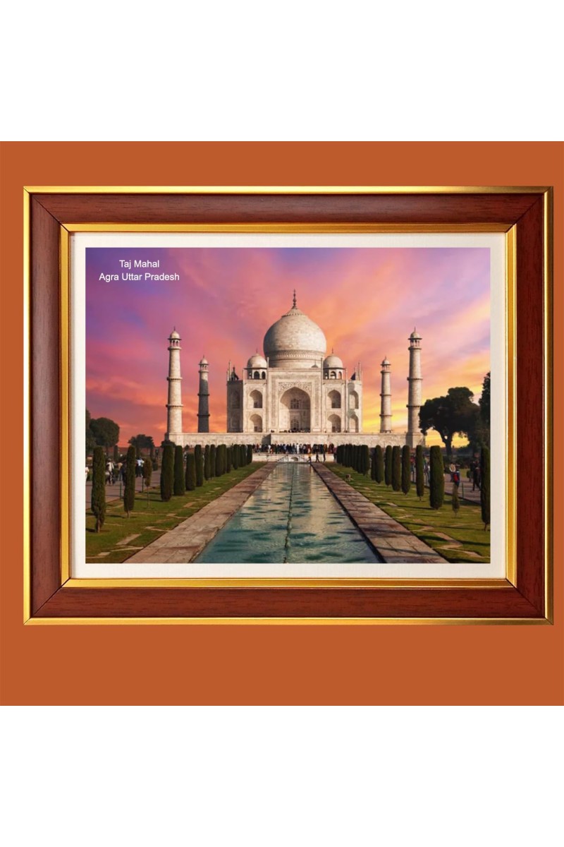 Taj Mahal, Agra, Uttar Pradesh Photo Frame, 10x14 Inches Stylish Framed Islamic wall art for Home & Office Decoration and gift for Muslims