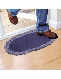 Home Beautiful Blue Polyester Door Mat