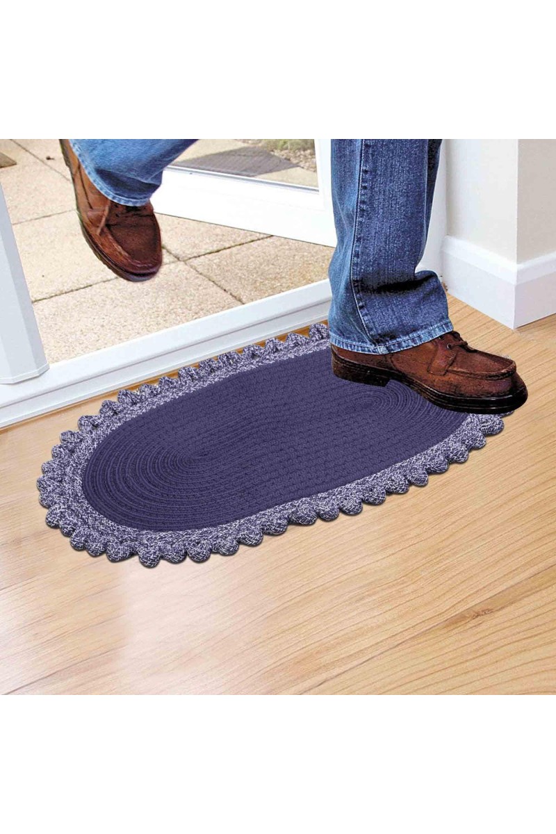 Home Beautiful Blue Polyester Door Mat