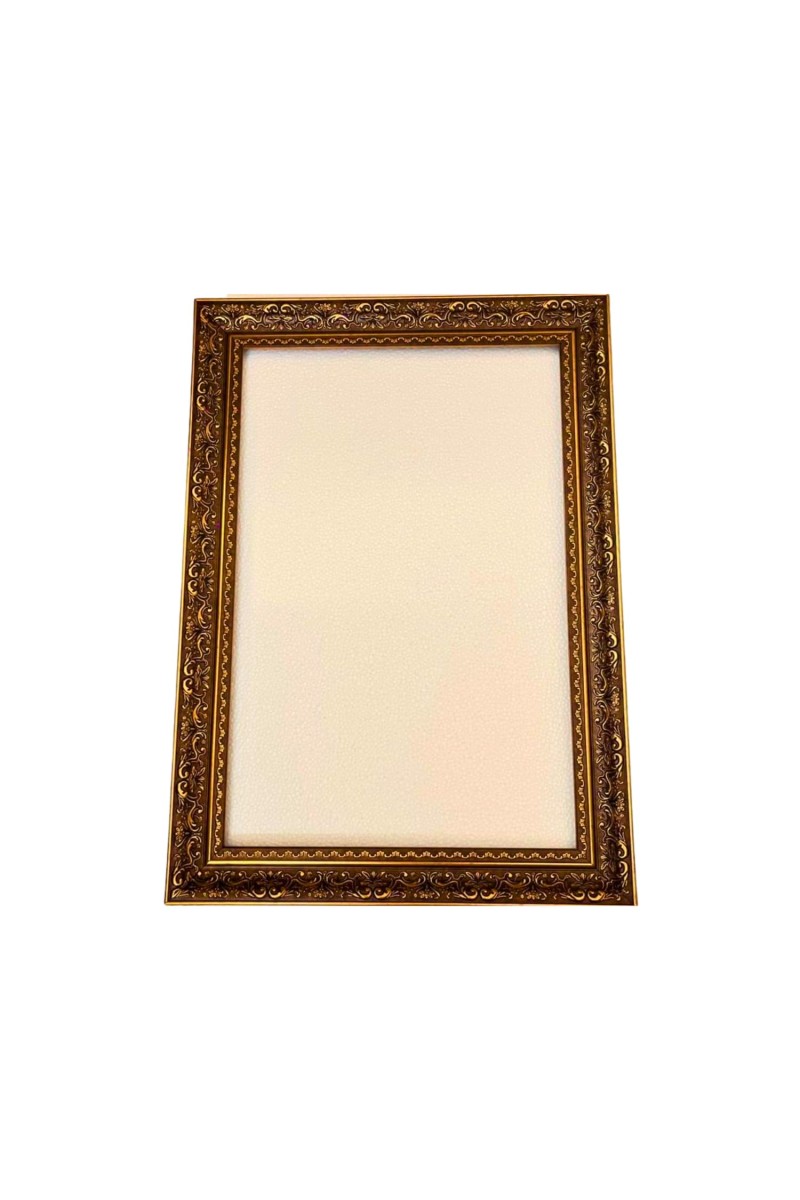 Antique Golden Decorative Photo Frame | Elegant Vintage-Style Wall & Tabletop Frame for Home Décor, Certificate, Painting & Artwork Display – Premium Empty Frame (Rectangular Design)