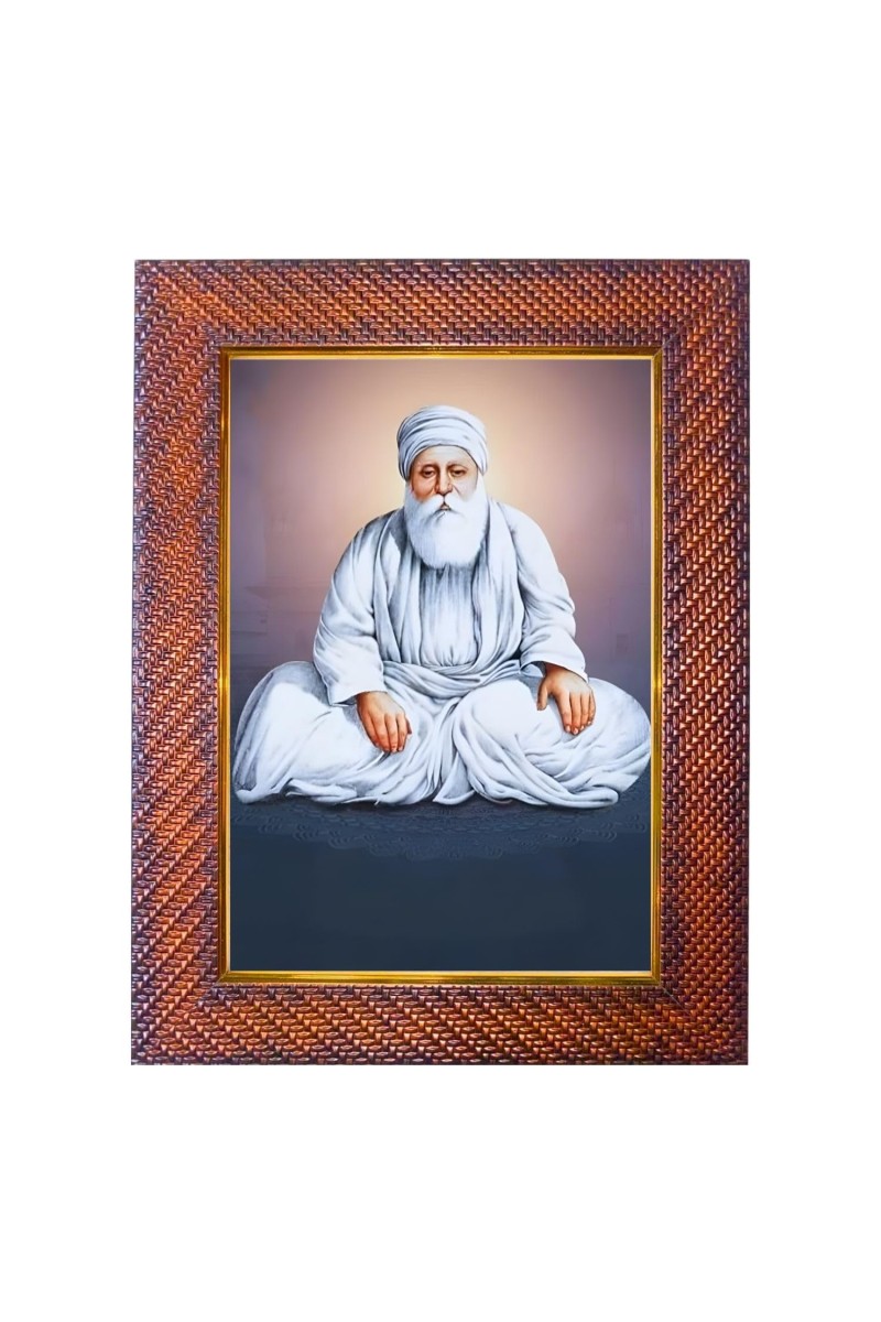 Guru Ram Dasji Photo Frame 13X17 Inch Religious Wall & Table Decor Frame | Guru Ram Dasji Spiritual Photo Frame For Home, Temple & Office | Decorative Hindu God & Goddess Frame (Pack Of 1) (F18345
