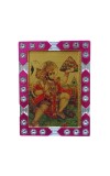 Hitech Sales Mini Decorative Shree Hanuman Ji Photo Frame with Designing Border Religious Gift for Home, Office Décor and Card dasboard Small Temple Idol Frame for Worship (6 x 8 cm – 1 Pcs)