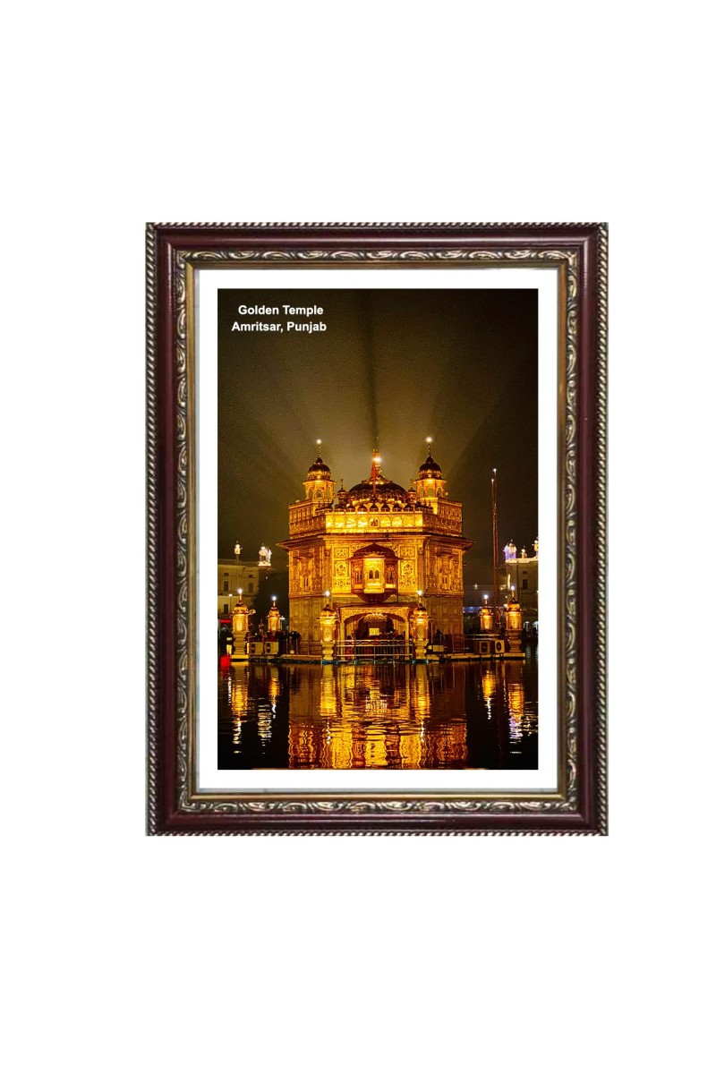Gurudwara Golden Temple, Amritsar, Punjab Photo Frame 14x18 Inch | Spiritual Wall decoration for Home & Office | | Gift for Sikh Punjabi