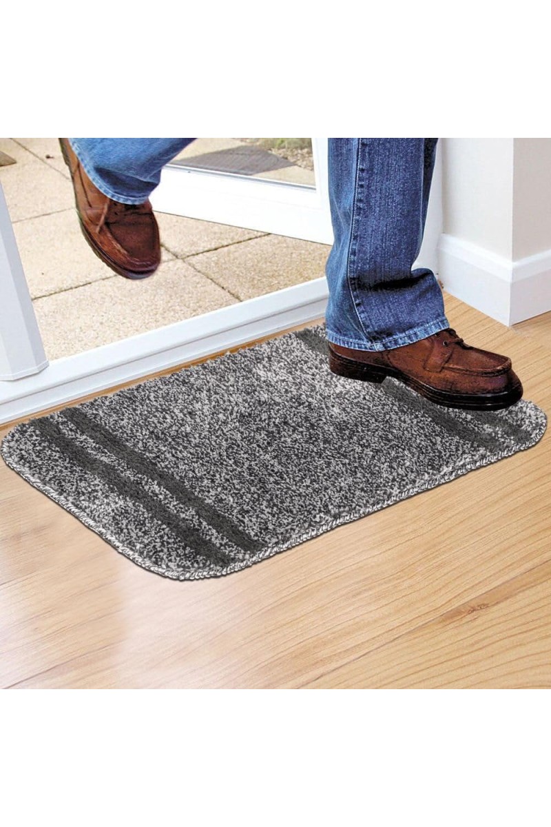 Home Beautiful Anti-Skid Dark Grey Polyester Door Mat