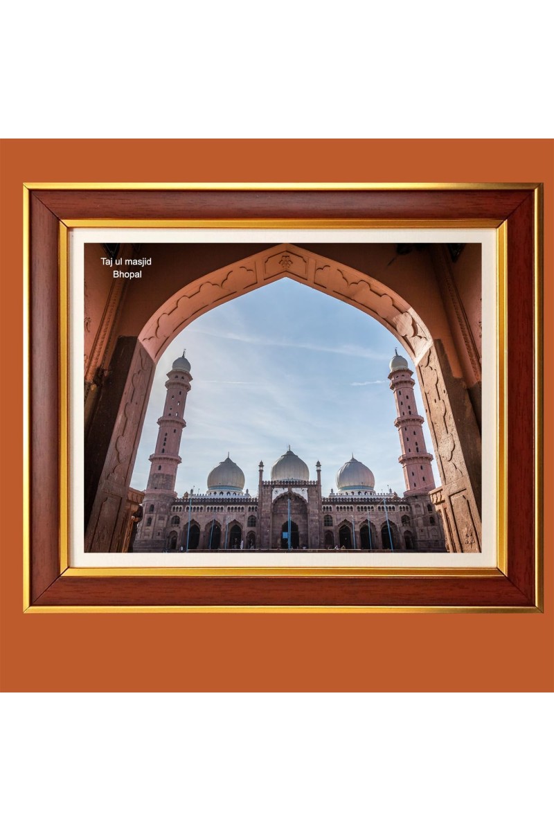 Taj ul masjid bhopal Photo Frame, 18x22 Inches Stylish Framed Islamic wall art for Home & Office Decoration and gift for Muslims