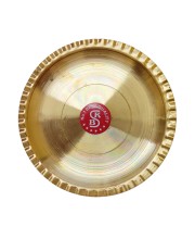 Small Brass Puja Thali/Bhog Thali for Mandir with Beautiful Design for Home & Temple Decoration & Gifting (12 cm)
