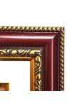 HiTechMart Maroon & Gold Ornate Photo Frame 10x12 Inch Picture Frame with Cream Mat and Glass Front Wedding, Portrait, or Family Frame for Home and Office Décor