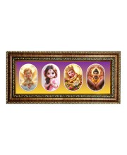 Little Baby Goddess Photo Frame - 8x14 Inch Brown Wooden Frame | Hindu Gods Wall Decor For Home & Office