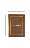 HiTechMart Polystyrene Photo Frame with Gold Border, Brown Finish Picture Frame for Home and Office Dcor, Wall-Mounted and Tabletop Display (12 x 8 inch)
