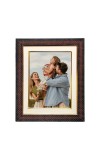 HiTechMart Textured Brown & Black Photo Frame with Gold Trim 9x11 Inch Picture Frame with Cream Mat for Family, Portrait, or Home Decor Vertical Display with Protective Glass Front