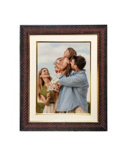 HiTechMart Textured Brown & Black Photo Frame with Gold Trim 9x11 Inch Picture Frame with Cream Mat for Family, Portrait, or Home Decor Vertical Display with Protective Glass Front
