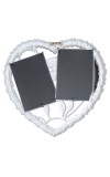 Hitech Sales Heart-Shaped Wall Hanging Photo Frame for 2 Photos Decorative Frame for Bedroom, Living Room, Hall 12x13 Inch Wall Décor (White)