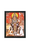 Hitech Sales Ramakrishba Dev and Sarada Maa With Maa kali, Mahakali Polystyrene Photo Frame for Pooja Room, Temple, Home Decor and Gift (Printed Photo, Black, 7.12 x 9.12 inches)