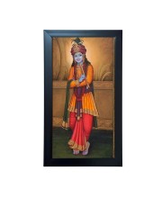 Hitech Sales Lord Krishna with His Flute Photo Frame for Home & Office Decoration, Gifting (39.5 x 24.3 cm)