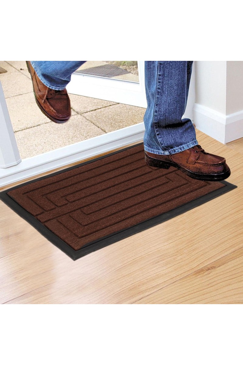 Home Beautiful Anti-Skid Brown Rubber Door Mat
