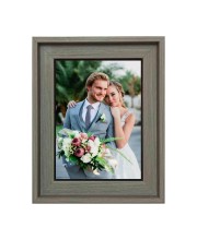HiTechMart Rustic Grey 7x9 Picture Frame Wooden Photo Frame with Glass Front Farmhouse Style Frame for Tabletop Display Ideal for Wedding, Family, or Home Décor